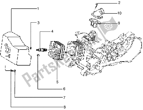 All parts for the Cylinder Head-cooling Hood-inlet And Induction Pipe of the Gilera Easy Moving 50 1998