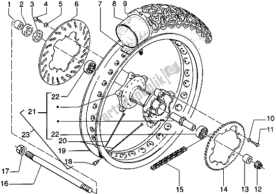 Toutes les pièces pour le Roue Arrière du Gilera Eaglet Automatic 50 1998