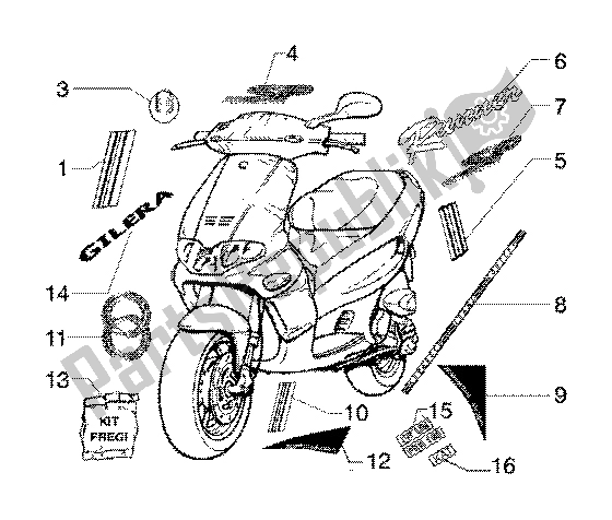 All parts for the K. Trimmings (vehicle Sport Production) of the Gilera Runner 180 FXR 2T 1998