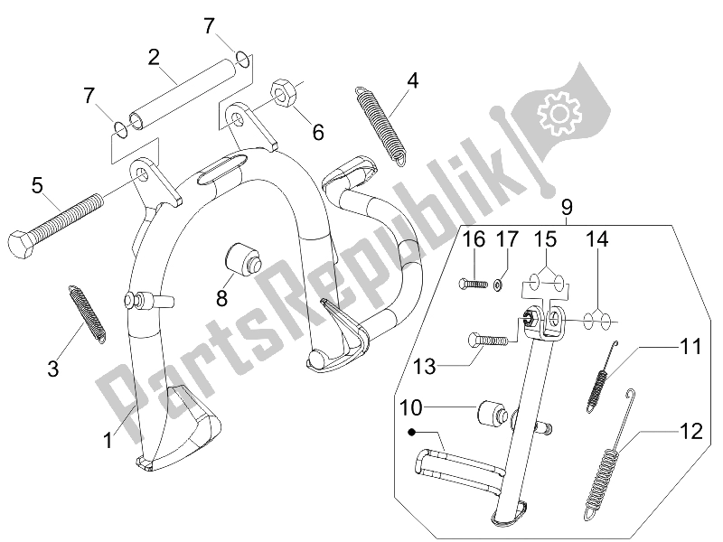 Todas las partes para Soporte / S de Gilera Runner 200 VXR 4T E3 UK 2006