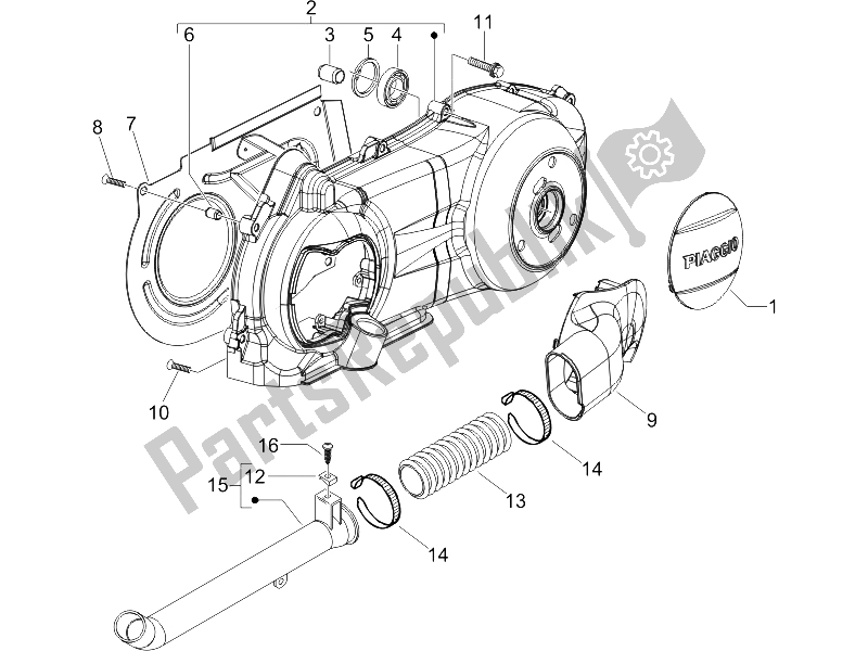 Toutes les pièces pour le Couvercle De Carter - Refroidissement Du Carter du Gilera Runner 125 VX 4T Race 2005