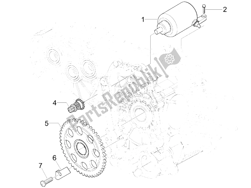 Toutes les pièces pour le Stater - Démarreur électrique du Gilera Oregon 250 CC 2007