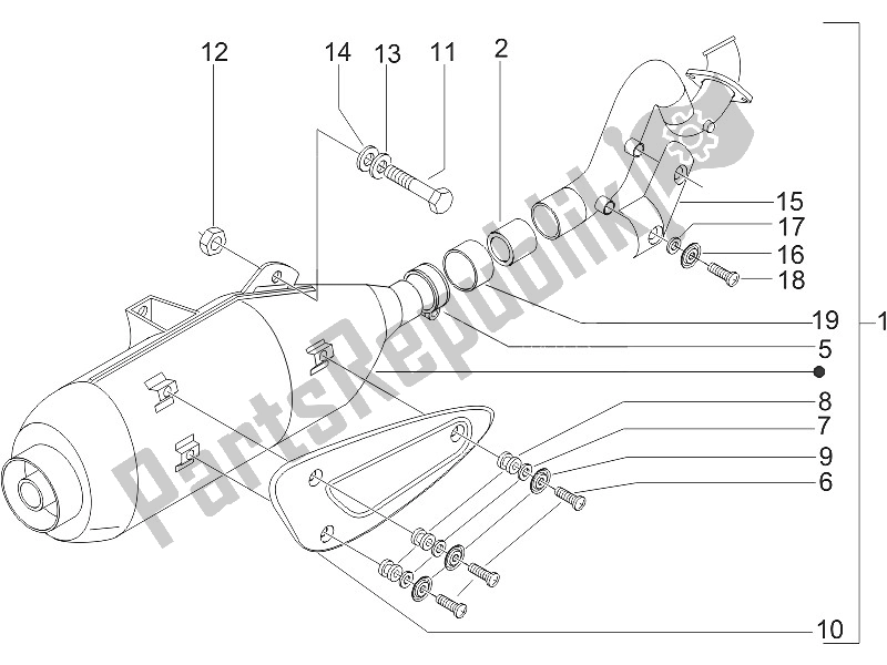 Todas las partes para Silenciador de Gilera Runner 200 VXR 4T 2005