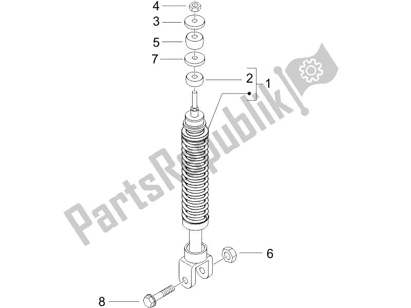 Toutes les pièces pour le Suspension Arrière - Amortisseur / S du Gilera Runner 50 SP 2010