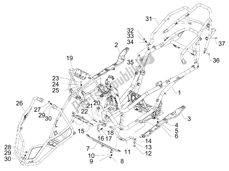 Toutes les pièces pour le Cadre / Carrosserie du Gilera Fuoco 500 4T 4V IE E3 LT 2013