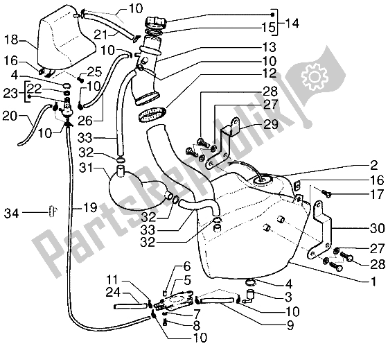 Todas las partes para Desgasificador De Tanque De Combustible de Gilera DNA 180 1998