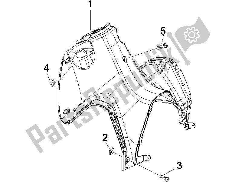 Todas las partes para Guantera Frontal - Panel De Rodilleras de Gilera Runner 50 Pure JET Race CH 2006