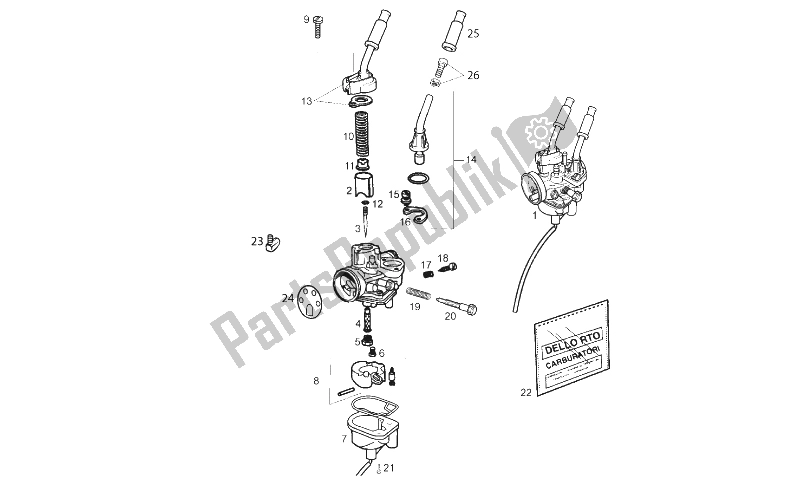 Alle onderdelen voor de Carburateur van de Gilera RCR 50 2013