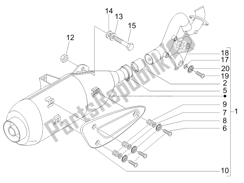 All parts for the Silencer of the Gilera Runner 125 VX 4T SC UK 2006