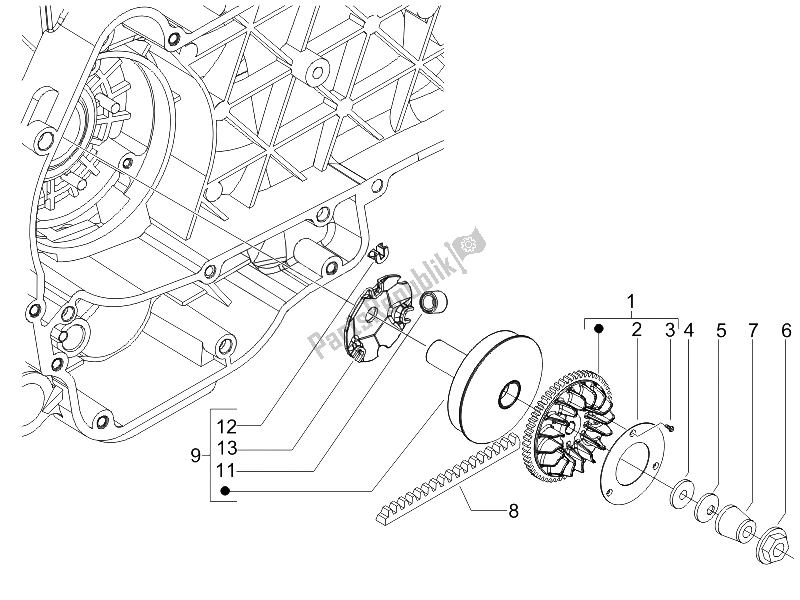 Todas las partes para Polea Motriz de Gilera Runner 125 VX 4T Race E3 UK 2006