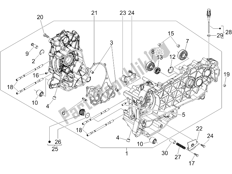 Toutes les pièces pour le Carter du Gilera Nexus 250 E3 2007