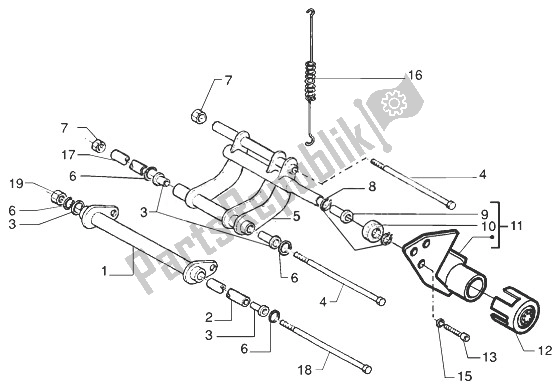 Tutte le parti per il Braccio Oscillante del Gilera Runner 125 VX 4T 1998