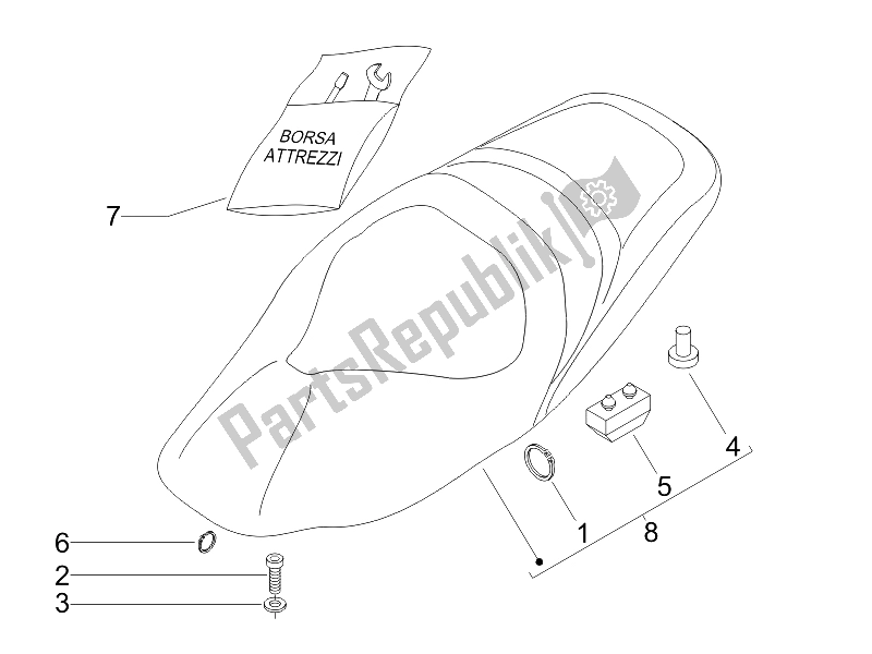 Toutes les pièces pour le Selle / Sièges du Gilera Nexus 500 E3 UK 2006