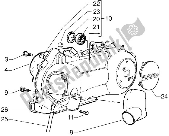 All parts for the Crankcase Cooling of the Gilera Runner VXR 125 1998