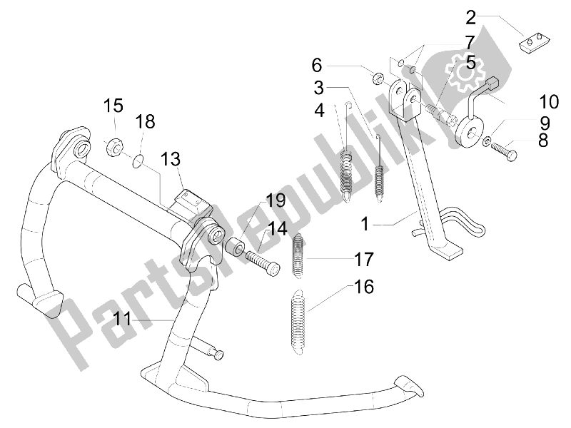 Toutes les pièces pour le Des Stands du Gilera Nexus 125 E3 2007