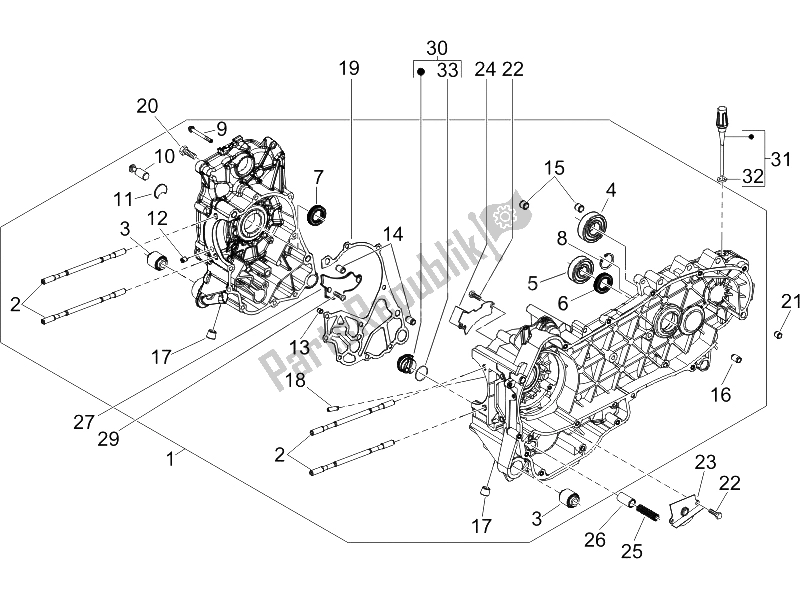 Toutes les pièces pour le Carter du Gilera Runner 125 VX 4T SC E3 UK 2006