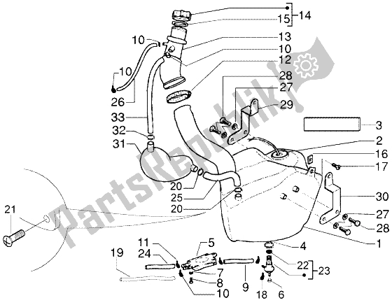 All parts for the Fuel Tank of the Gilera DNA M Y 50 1998