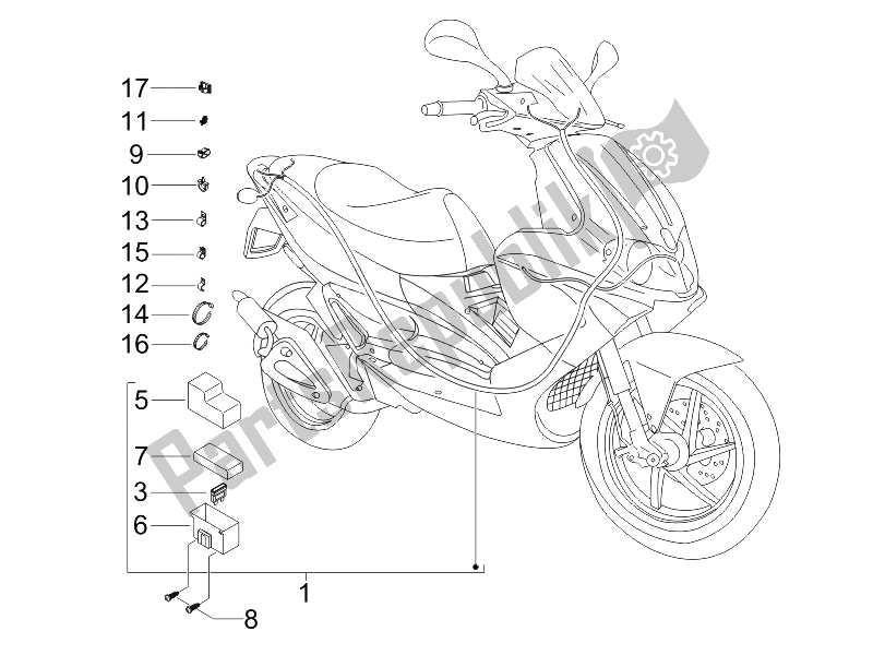 Toutes les pièces pour le Faisceau De Câbles Principal du Gilera Runner 50 SP SC 2006