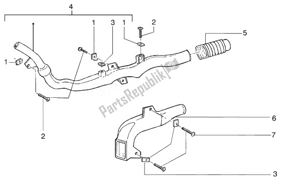 All parts for the Belt Cooling Tube-intake Tube of the Gilera Runner 50 Pure JET 1998