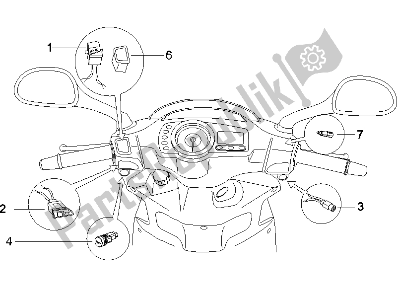 All parts for the Selectors - Switches - Buttons of the Gilera Runner 50 SP Race 2005