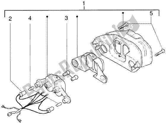 All parts for the Rear Tail Lamp of the Gilera DNA M Y 50 1998