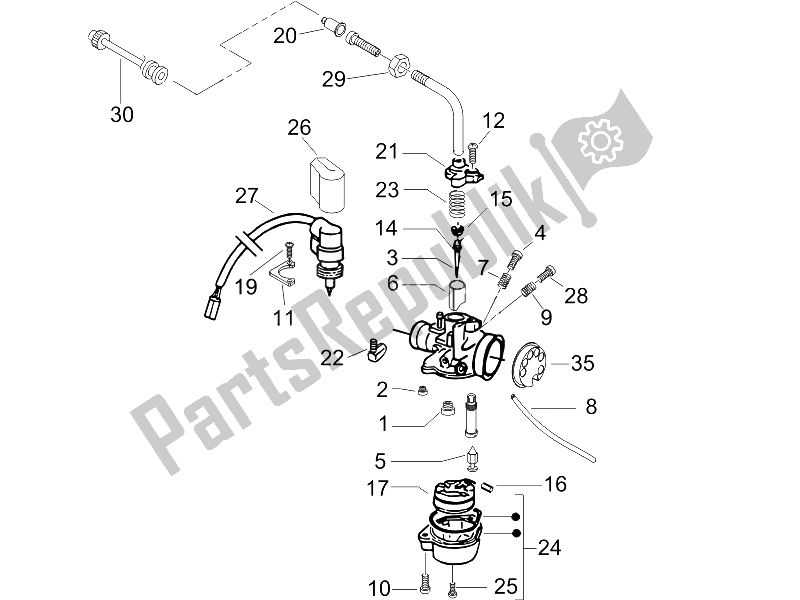 All parts for the Carburetor's Components of the Gilera Stalker Special Edition 50 2007