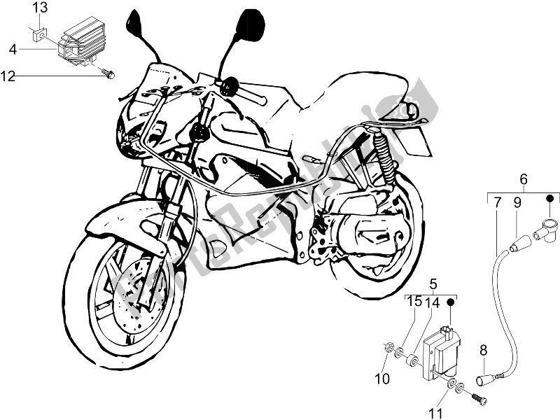 All parts for the Voltage Regulators - Electronic Control Units (ecu) - H. T. Coil of the Gilera DNA 50 2006