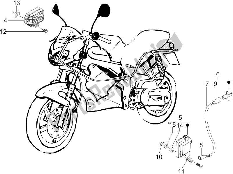 Alle onderdelen voor de Spanningsregelaars - Elektronische Regeleenheden (ecu) - H. T. Spoel van de Gilera DNA 50 2006