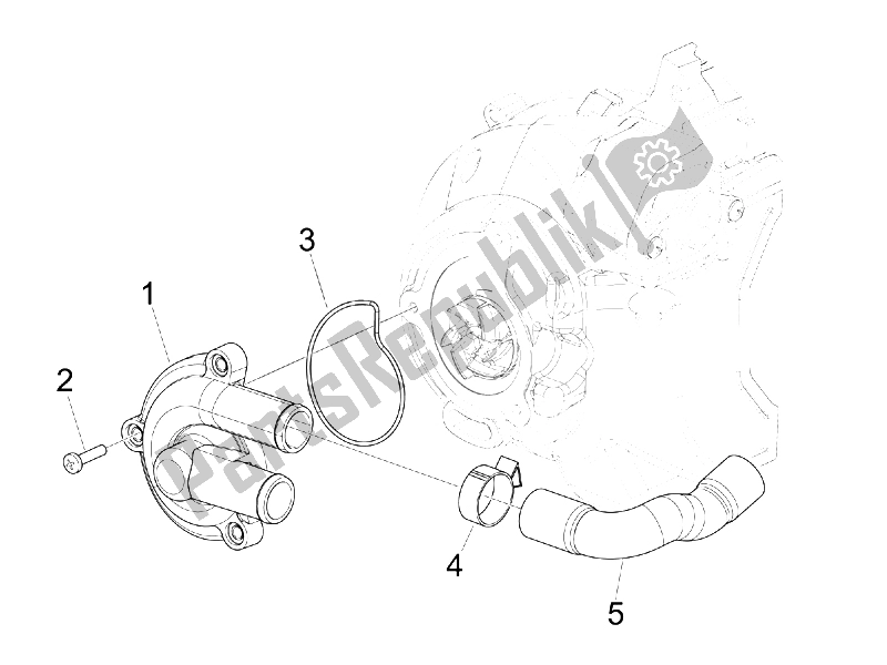 All parts for the Cooler Pump of the Gilera Runner 125 VX 4T E3 Serie Speciale 2007