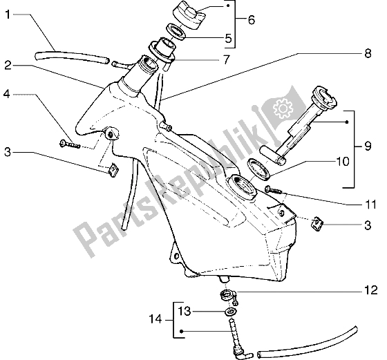 Toutes les pièces pour le Réservoir D'essence du Gilera Runner VXR 125 1998