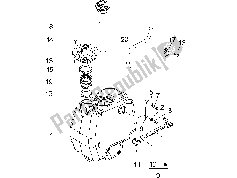 Toutes les pièces pour le Réservoir D'essence du Gilera Runner 50 Pure JET UK 2005