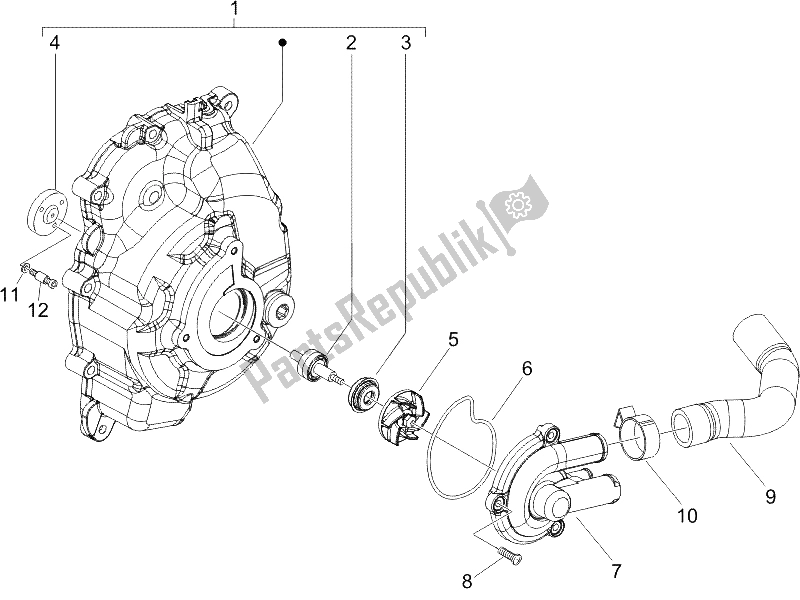 Toutes les pièces pour le Pompe De Refroidissement du Gilera Runner 125 VX 4T Race 2005