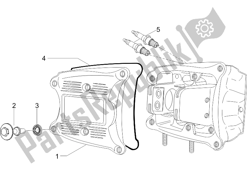 Todas las partes para Cubierta De Tapa De Cilindro de Gilera Fuoco 500 E3 2007