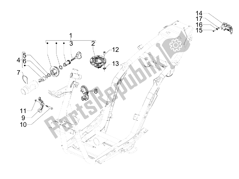 All parts for the Locks of the Gilera Runner 200 ST 4T E3 2008