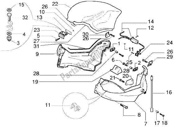 All parts for the Helmet Housing of the Gilera DNA M Y 50 1998