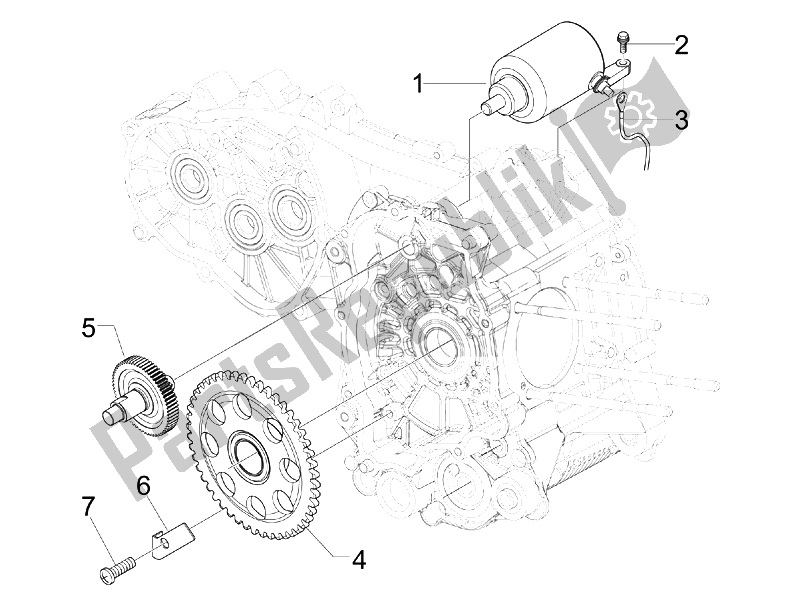 Alle onderdelen voor de Stater - Elektrische Starter van de Gilera Nexus 300 IE E3 2008