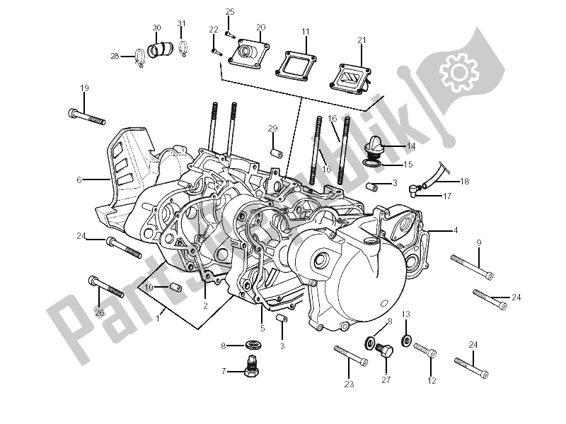 All parts for the Crankcase of the Gilera RCR 50 2006