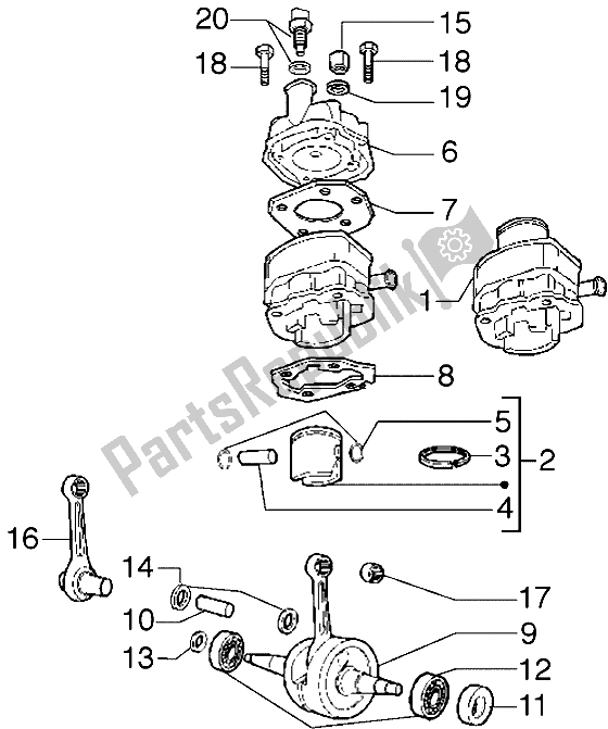 Toutes les pièces pour le Axe De Cylindre-piston-poignet, Vilebrequin Assy du Gilera Zulu 50 1998