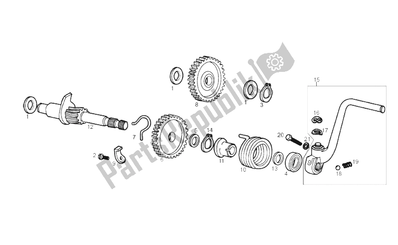 Toutes les pièces pour le Arbre De Démarrage du Gilera RCR 50 2013