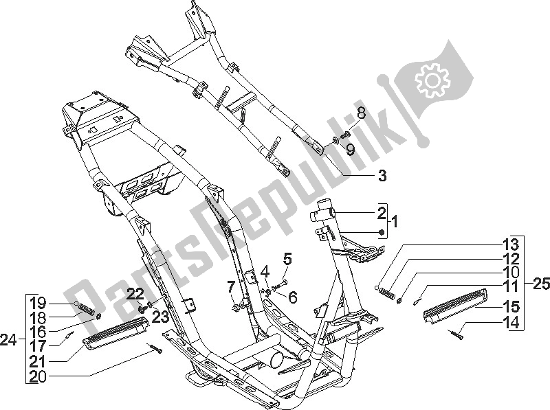 All parts for the Frame/bodywork of the Gilera Runner 50 Pure JET 2005