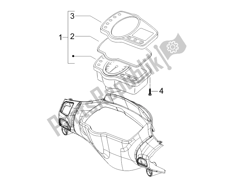 Toutes les pièces pour le Tableau De Bord Combiné du Gilera Runner 200 ST 4T E3 2008