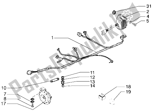 Toutes les pièces pour le Appareils électriques du Gilera Zulu 50 1998