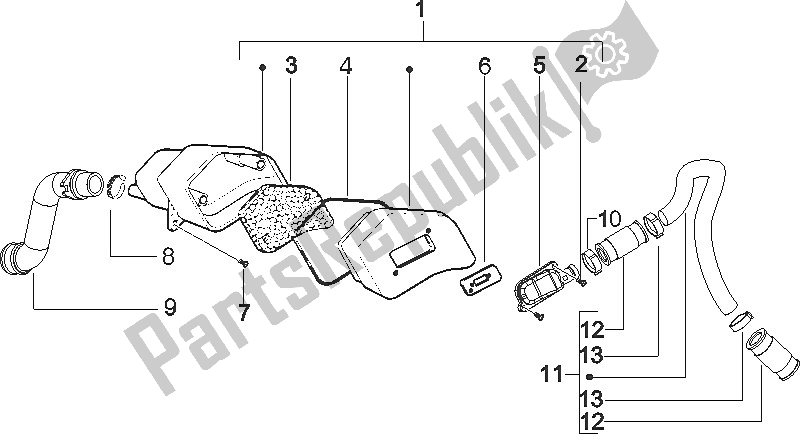 Toutes les pièces pour le Boîte à Air Secondaire du Gilera Runner 50 SP 2005