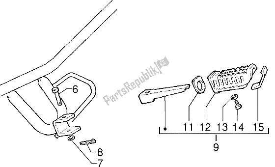 Toutes les pièces pour le Repose-pied Passager du Gilera Surfer 50 1998