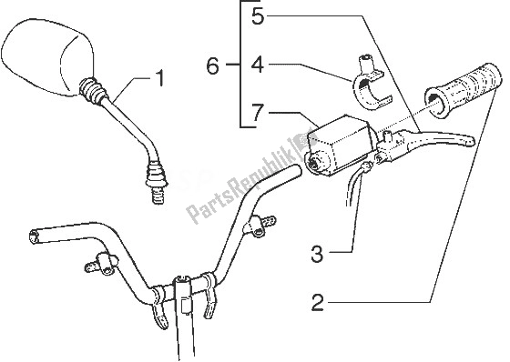 Toutes les pièces pour le Composants Du Guidon (véhicule Avec Frein De Moyeu Arrière) du Gilera Stalker 50 1998