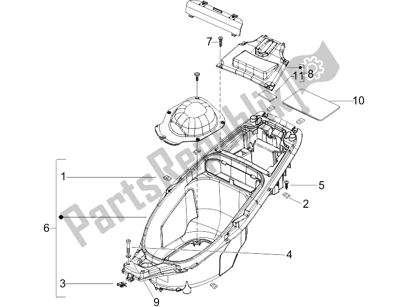 Wszystkie części do Alojamiento Casco - Parte Debajo Sill? N Gilera Runner 200 VXR 4T Race 2005