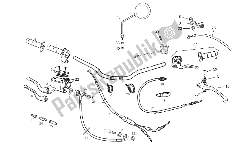 All parts for the Handlebar - Controls of the Gilera RCR 50 2011