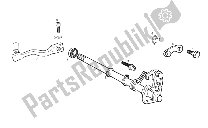 All parts for the Selector Shaft of the Gilera SMT 50 2011