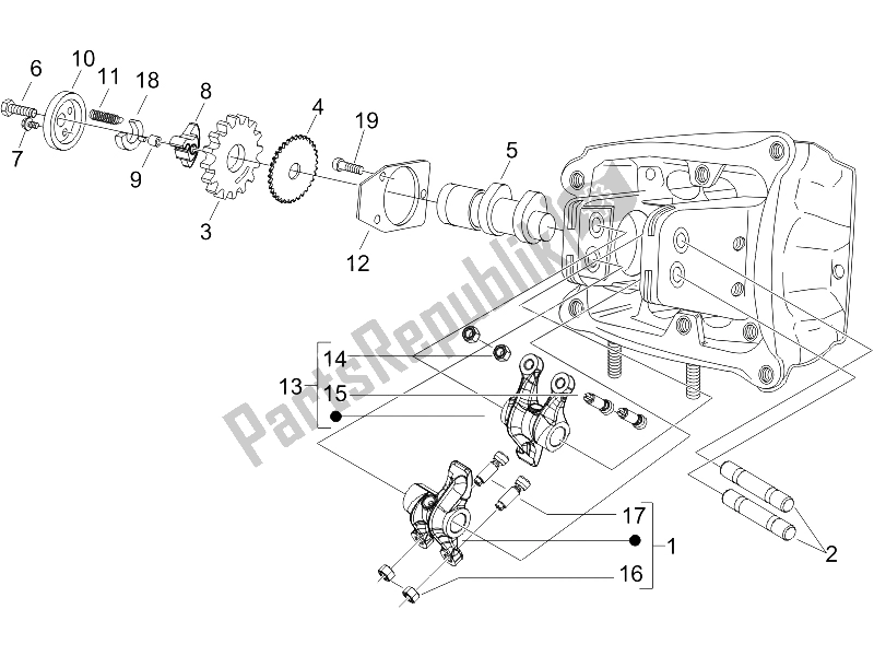 Toutes les pièces pour le Leviers à Bascule Support Unité du Gilera Fuoco 500 E3 2007