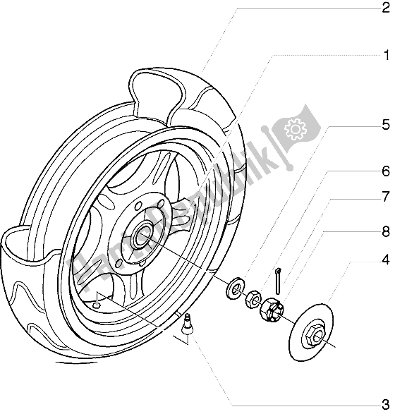 Wszystkie części do Tylne Ko? O Gilera ICE 50 1998